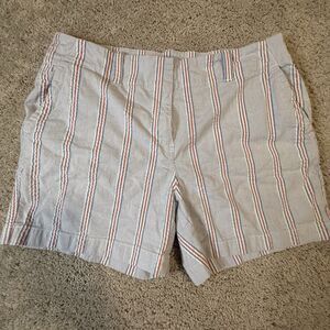 Vineyard Vines Women’s Size 12 Blue & White Striped Shorts 100% Cotton